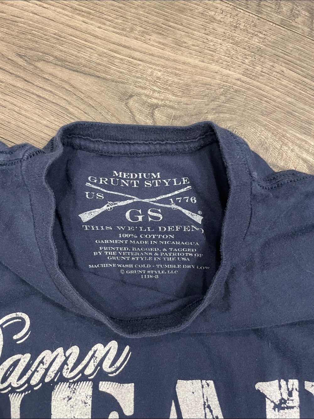 Grunt Style Navy and White Graphic Tee - Picture 2 of 2